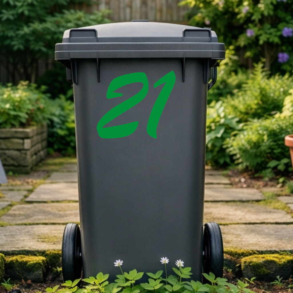 Script Wheelie Bin Number Stickers