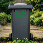 Heart Top Line Border Wheelie Bin Number Address Stickers