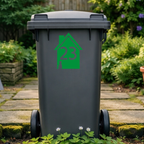Corner Cat House Shaped Wheelie Bin Number Stickers