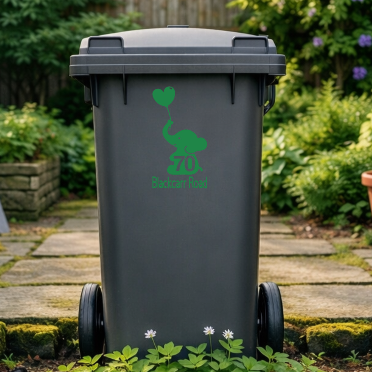 Elephant Balloon Wheelie Bin Address Stickers