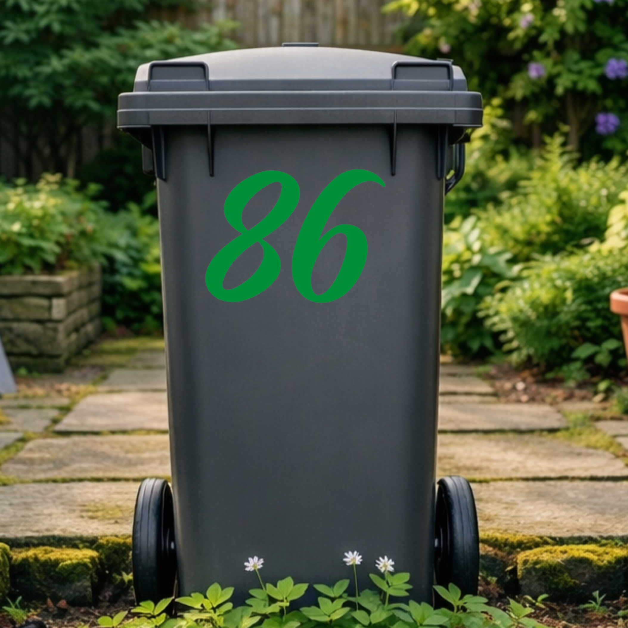Classic Wheelie Bin Number Stickers