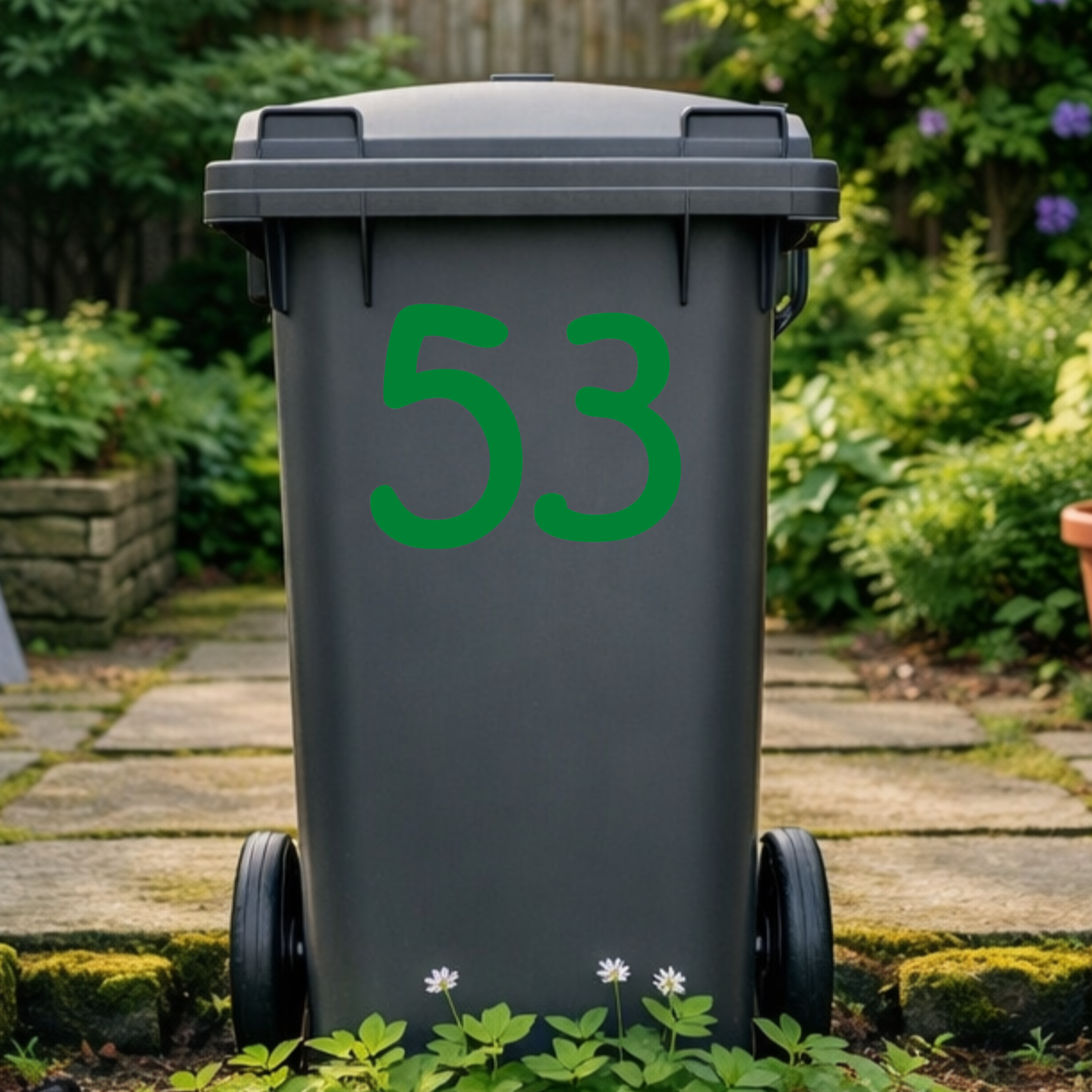 Curvy Wheelie Bin Number Stickers