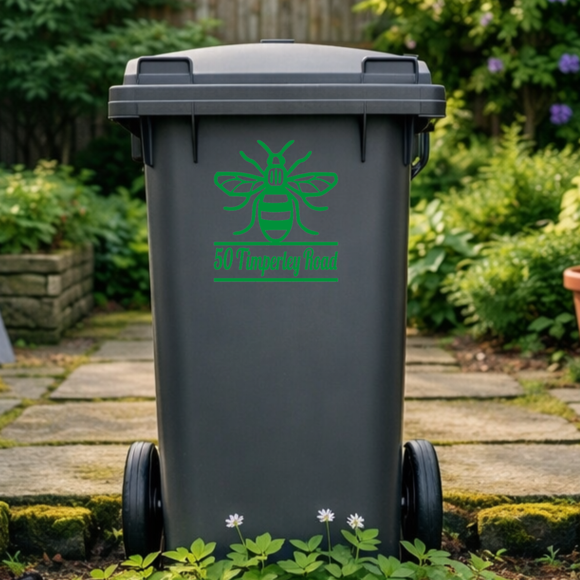 Manchester Bee Wheelie Bin Address Stickers