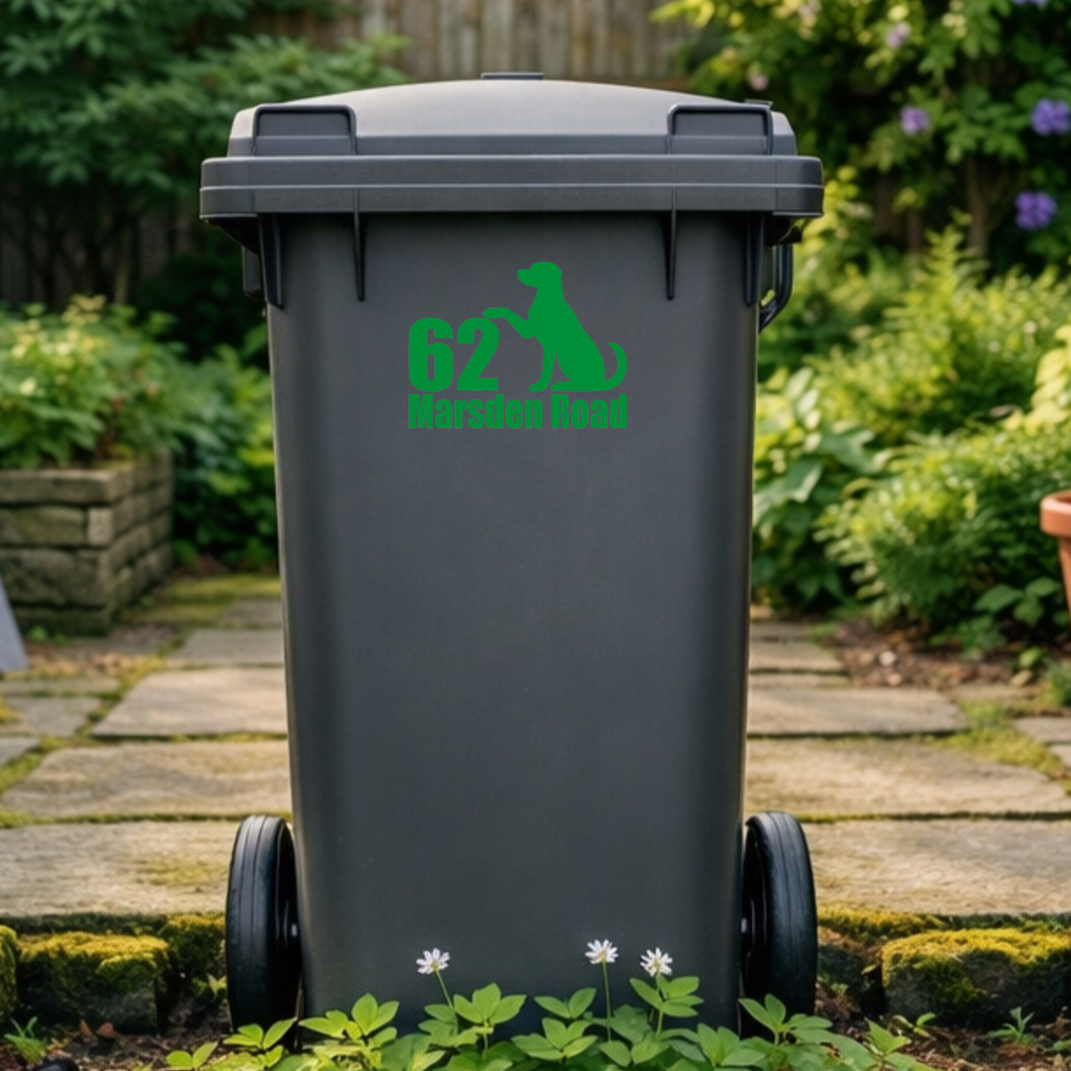 Dog Split Line Wheelie Bin Address Stickers