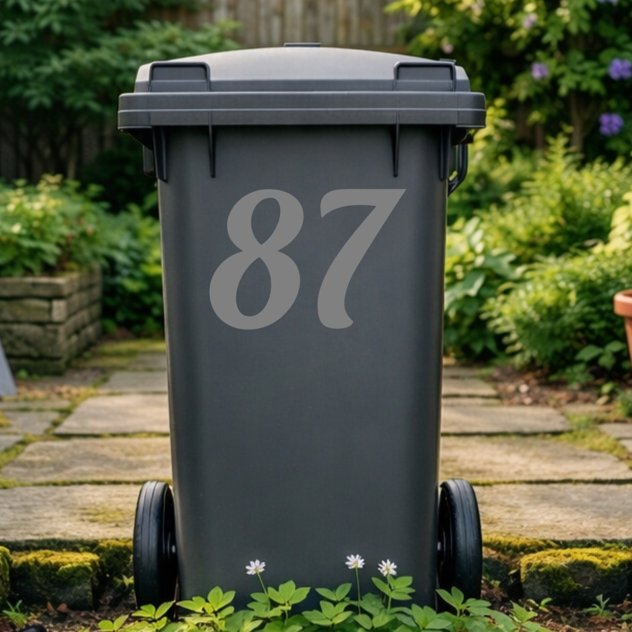 Retro Wheelie Bin Number Stickers
