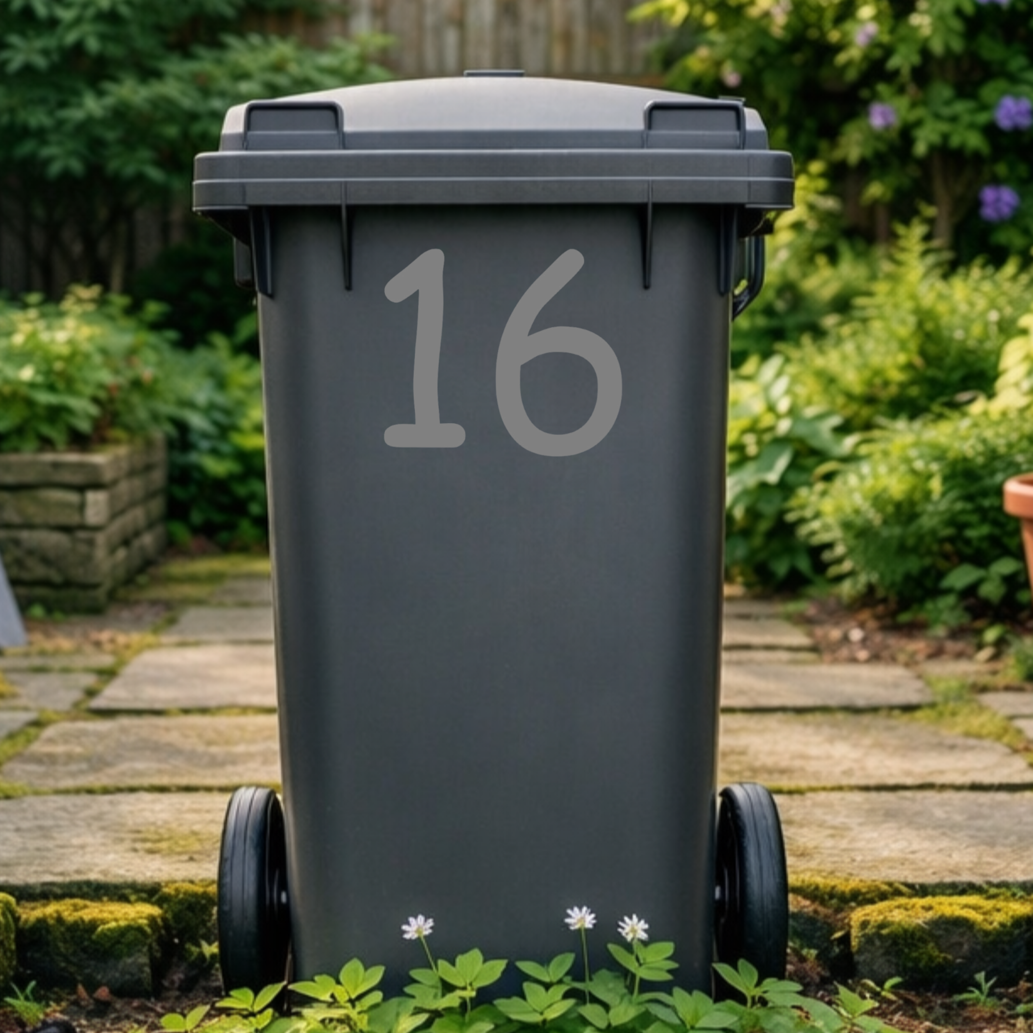Playful Wheelie Bin Number Stickers