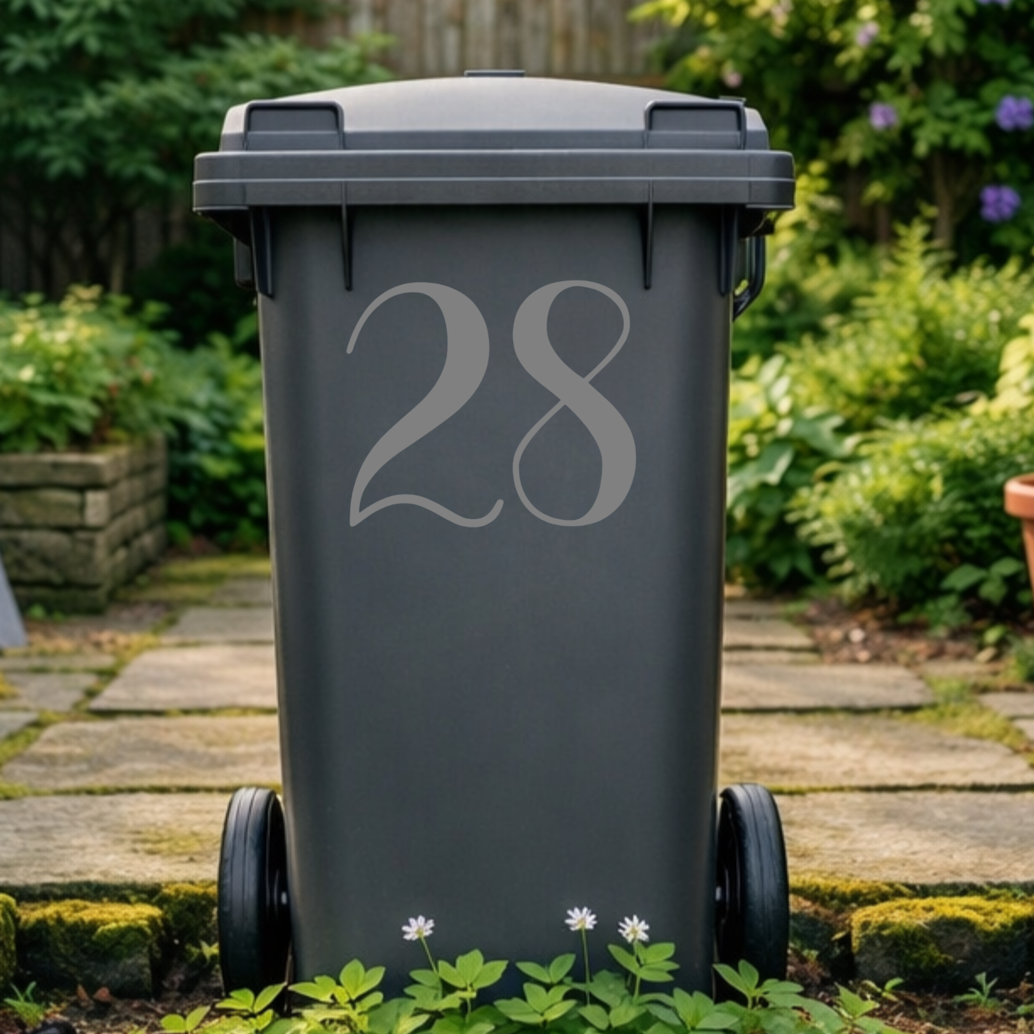 Brush Wheelie Bin Number Stickers