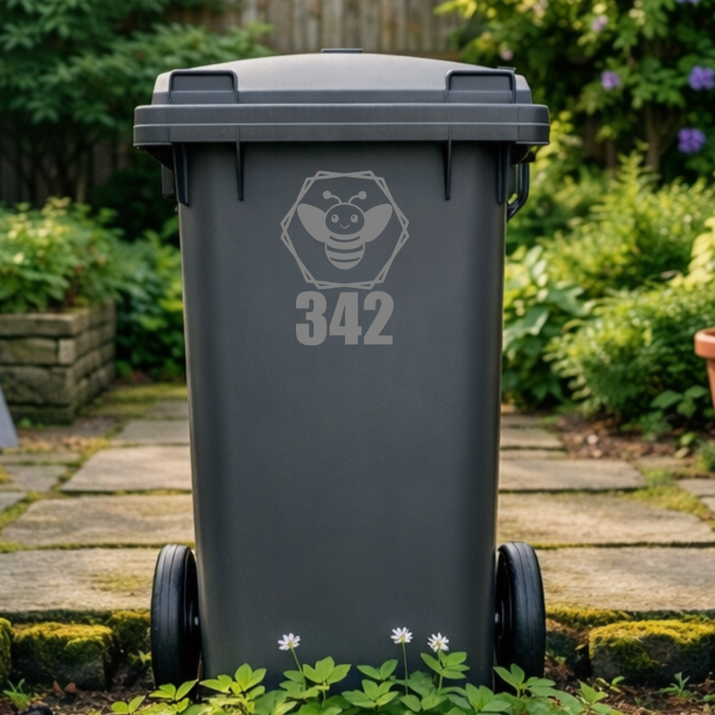Bee Hexagon Wheelie Bin Number Stickers
