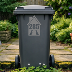 Double Dog House Shaped Wheelie Bin Number Stickers