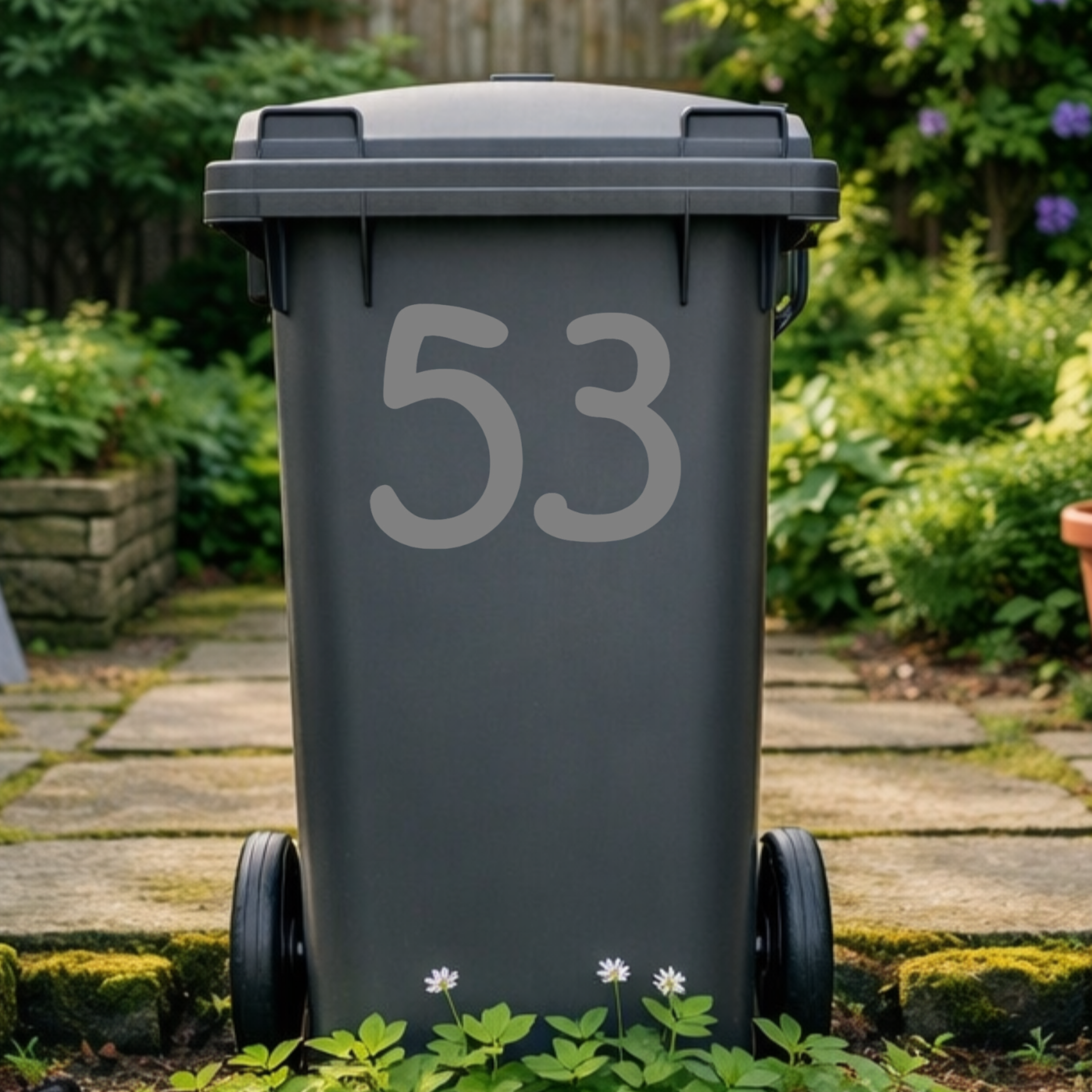 Curvy Wheelie Bin Number Stickers