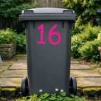 Playful Wheelie Bin Number Stickers