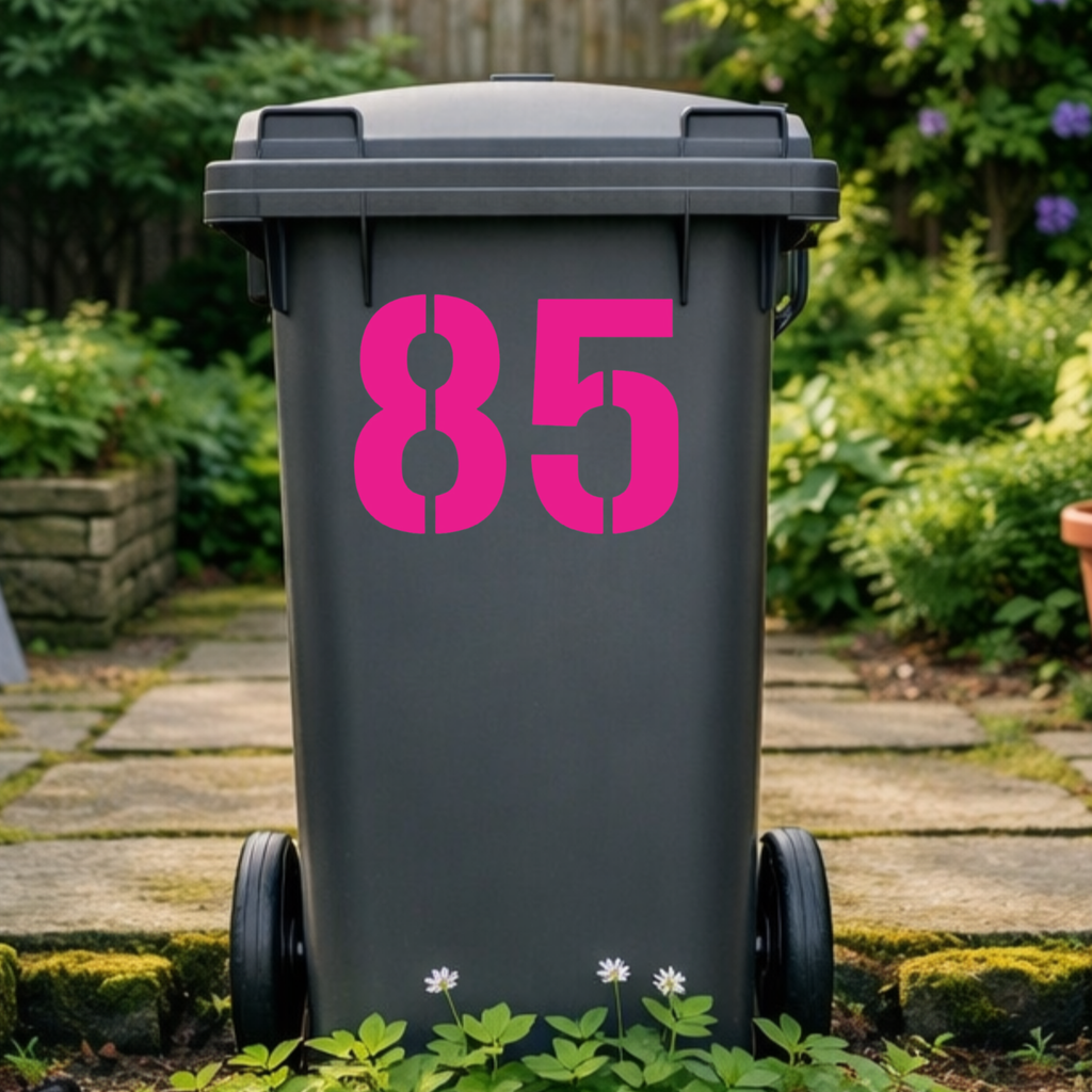 Smooth Wheelie Bin Number Stickers
