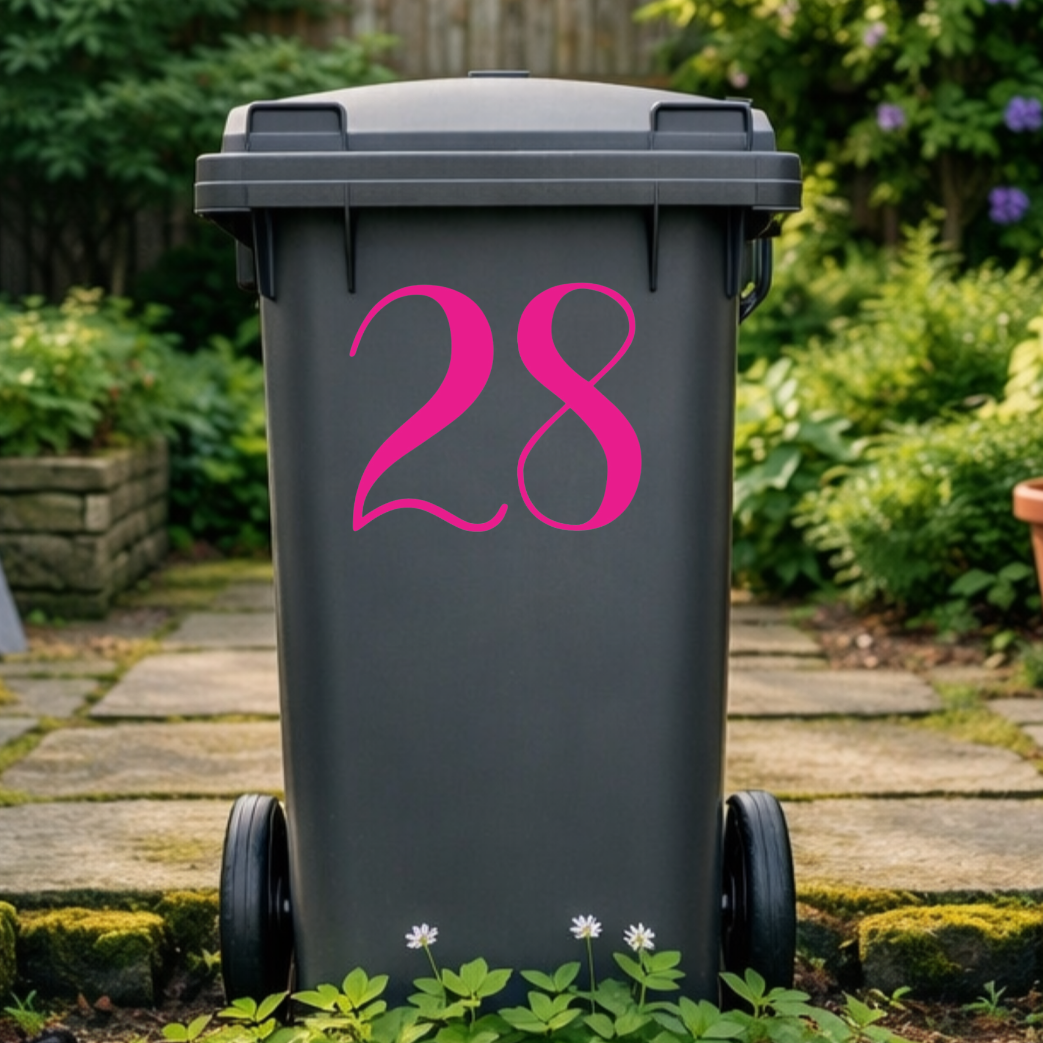 Brush Wheelie Bin Number Stickers