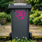 Dog Heart Paw Wheelie Bin Number Stickers