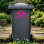 Birdie Heart Wheelie Bin Address Stickers