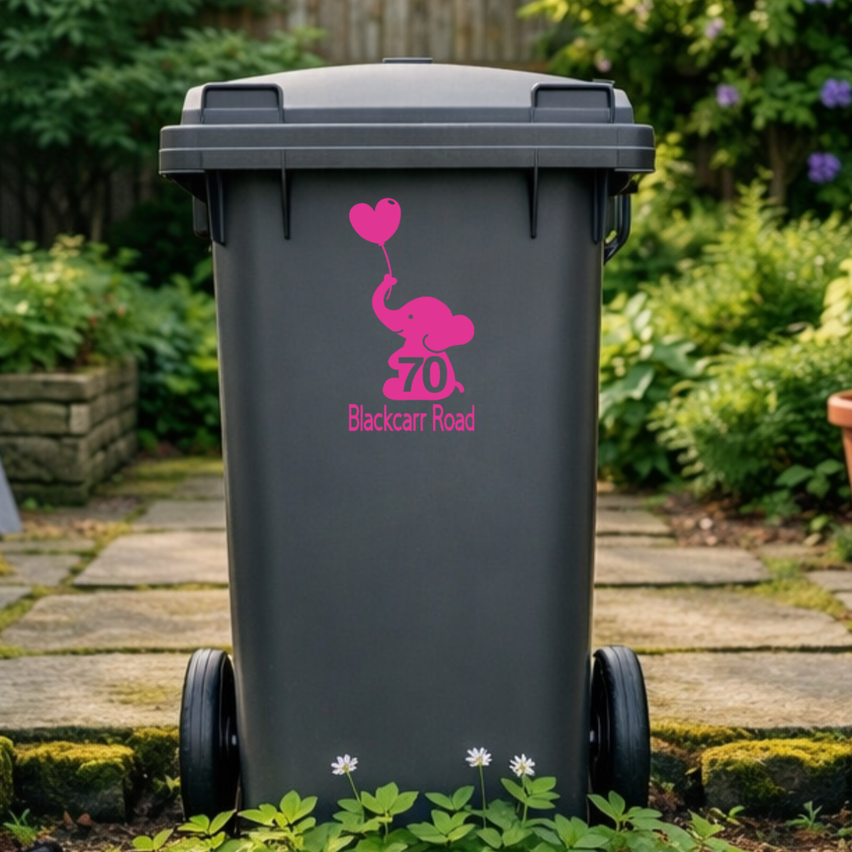 Elephant Balloon Wheelie Bin Address Stickers