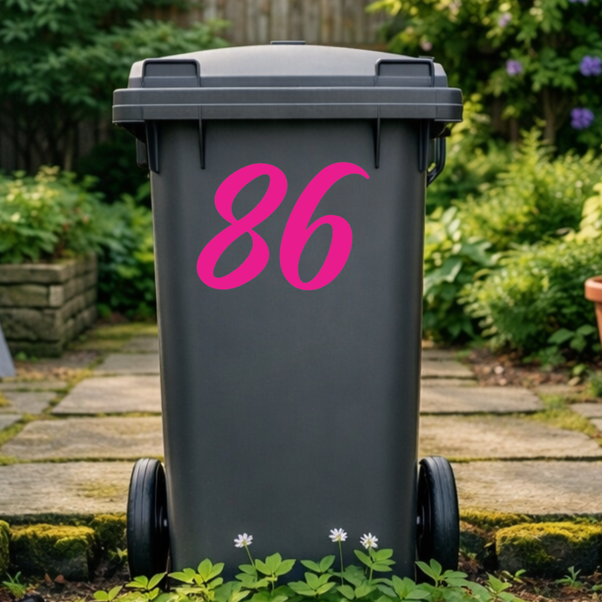 Classic Wheelie Bin Number Stickers