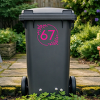 Double Floral Leaves Wheelie Bin Number Stickers