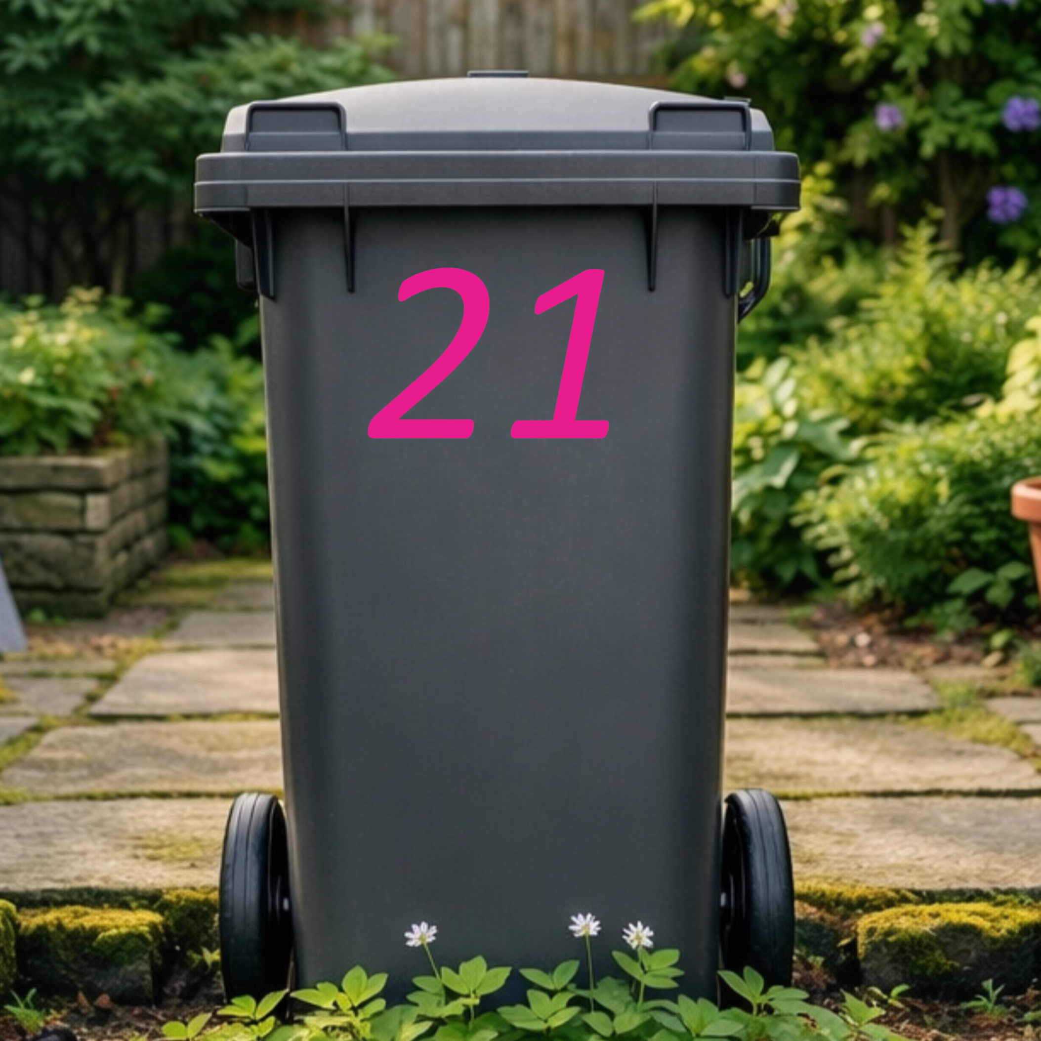 Refined Wheelie Bin Number Stickers