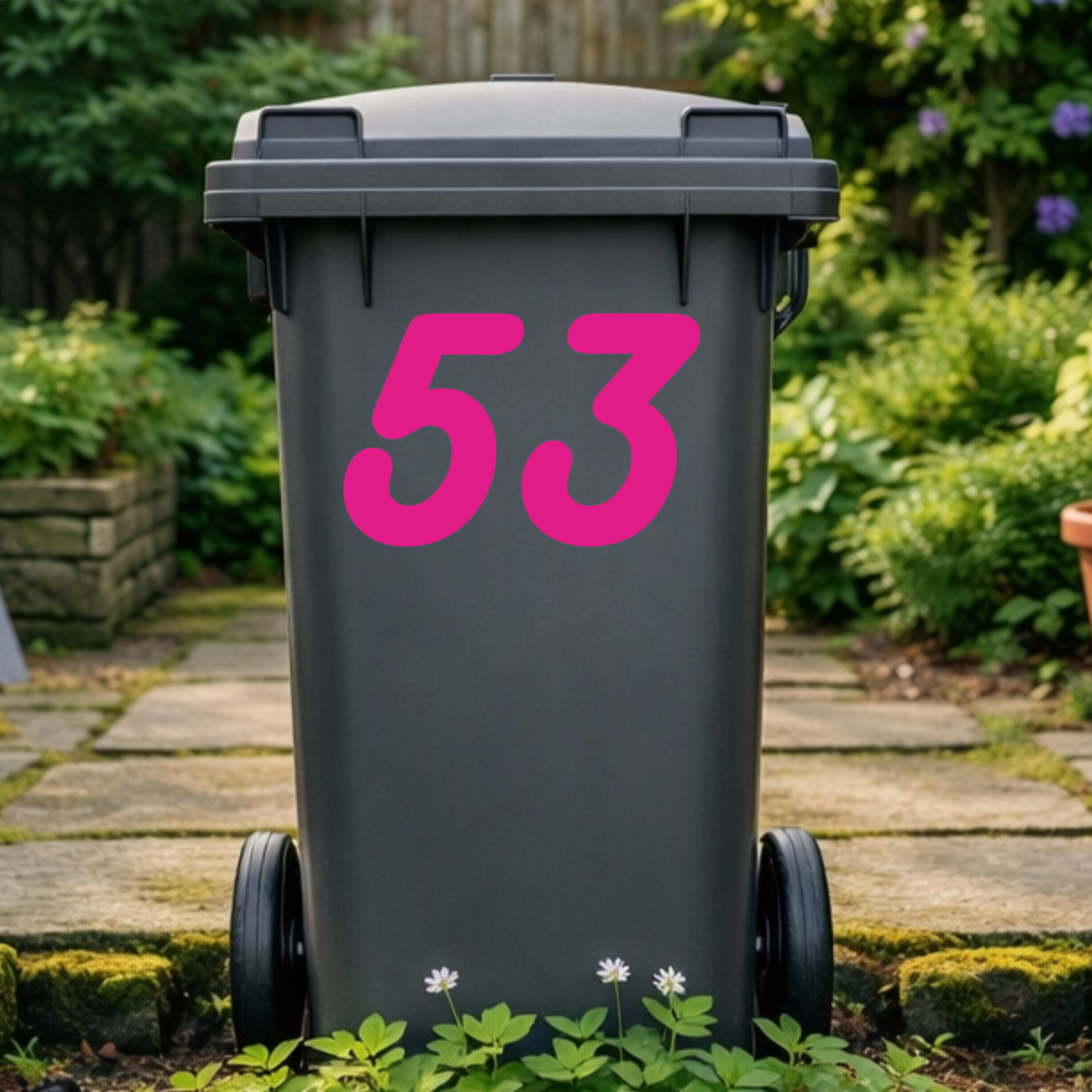 Sleek Wheelie Bin Number Stickers