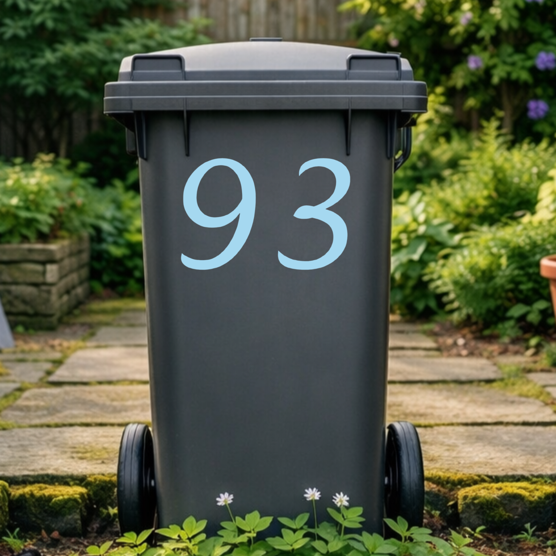 Flowing Wheelie Bin Number Stickers