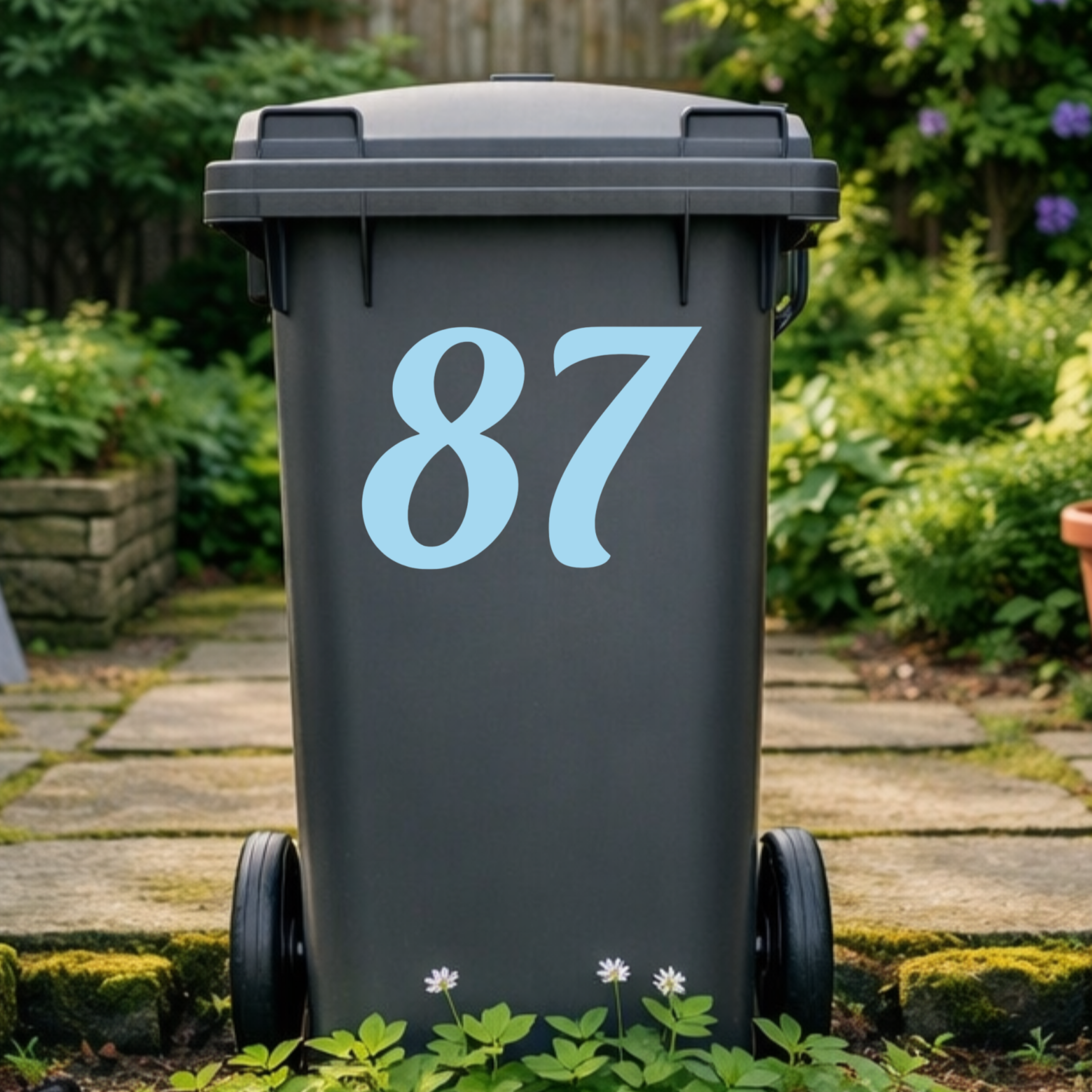 Retro Wheelie Bin Number Stickers