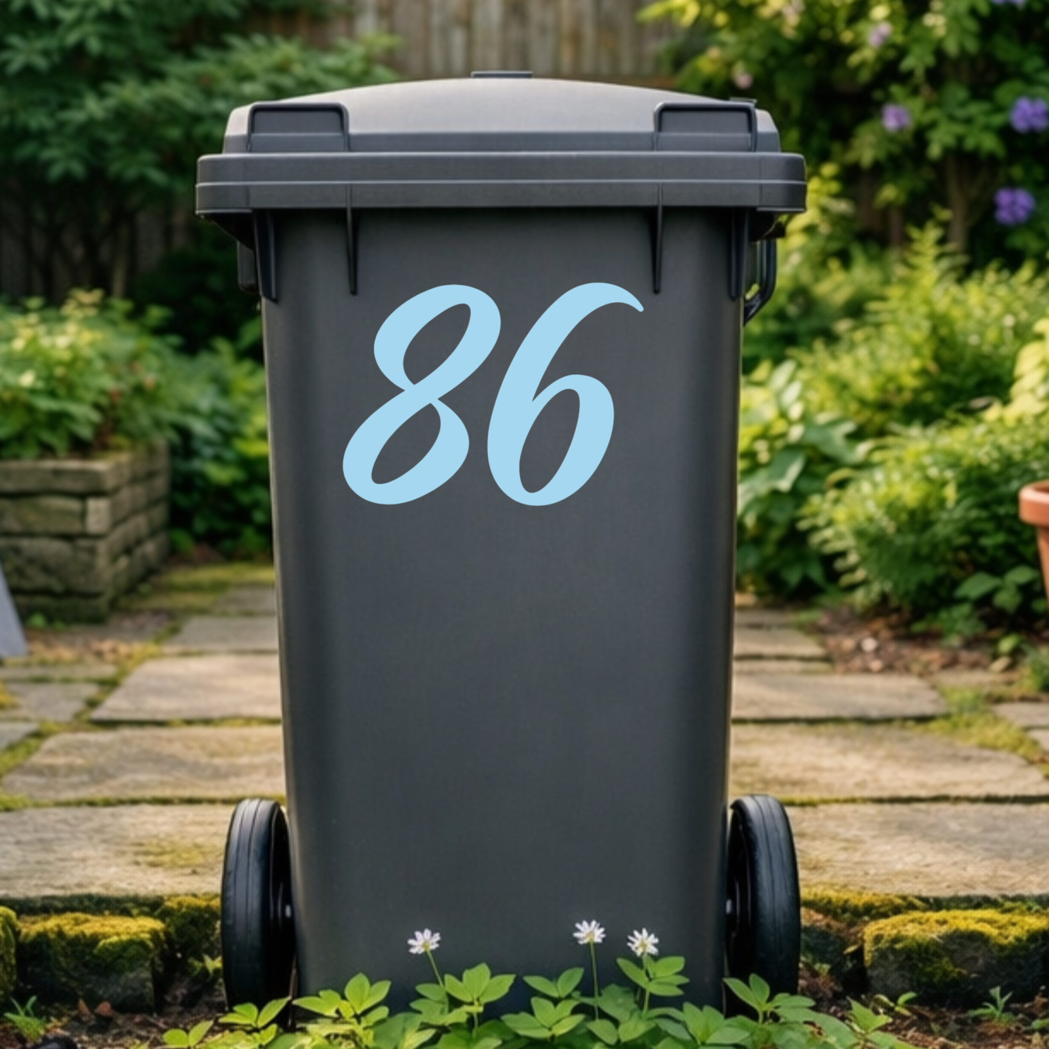 Classic Wheelie Bin Number Stickers