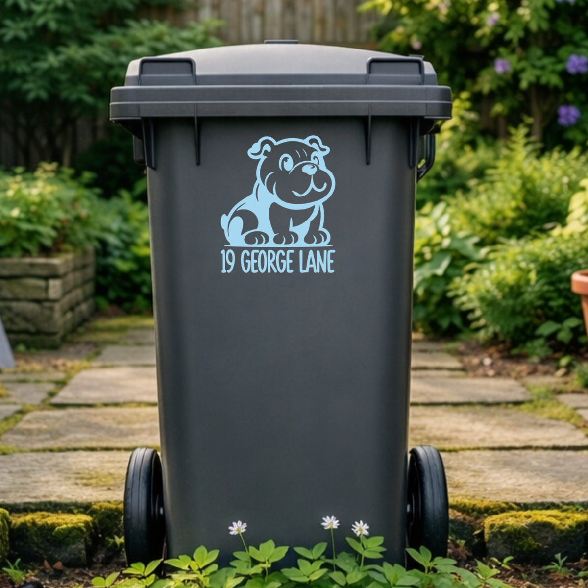 Cute Dog Wheelie Bin Address Stickers