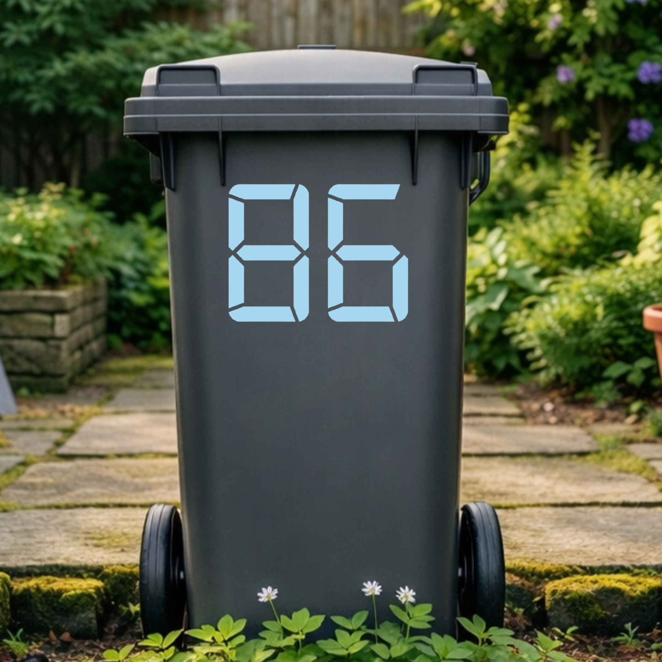 Digital Wheelie Bin Number Stickers