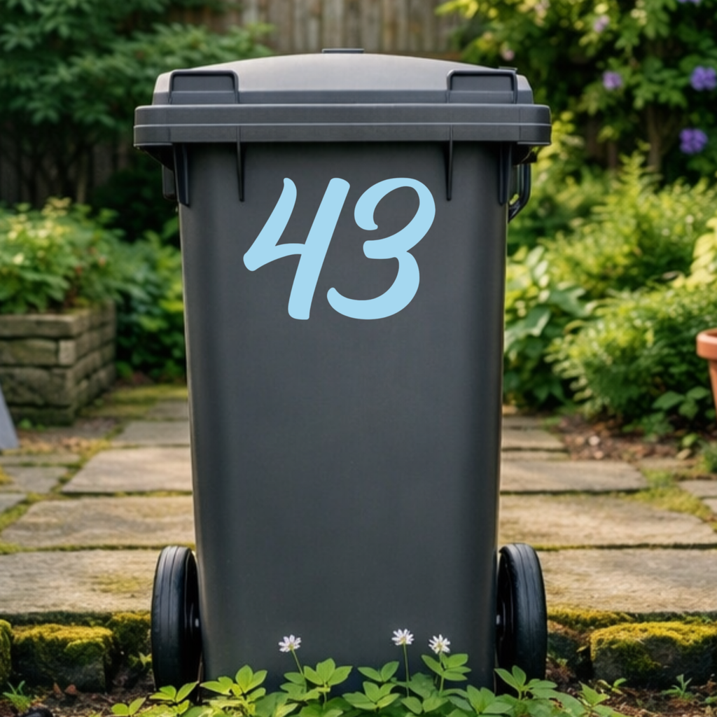 Handwritten Wheelie Bin Number Stickers