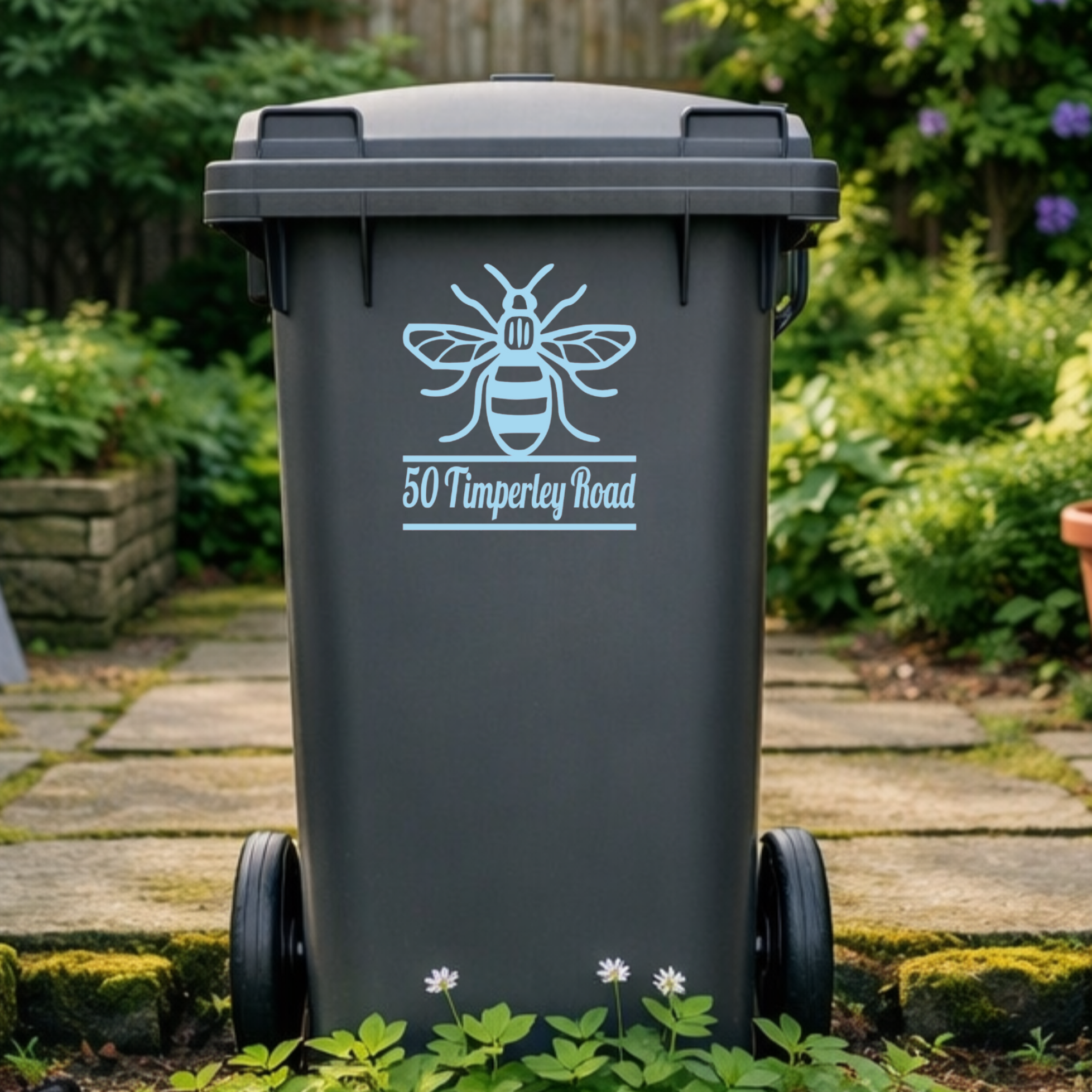 Manchester Bee Wheelie Bin Address Stickers