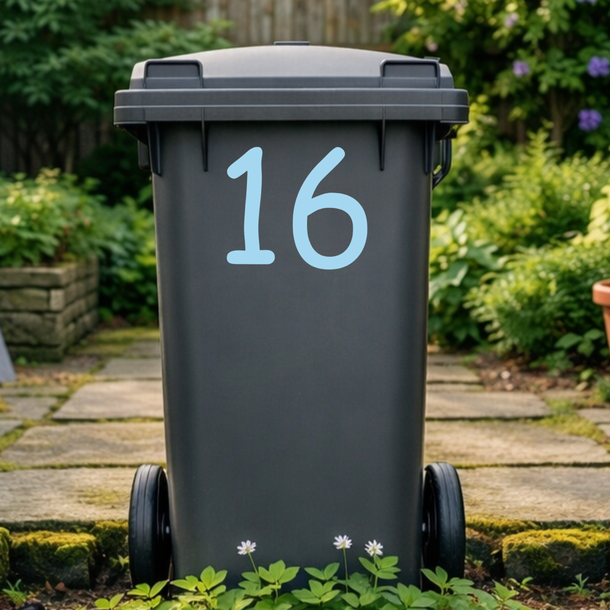 Playful Wheelie Bin Number Stickers