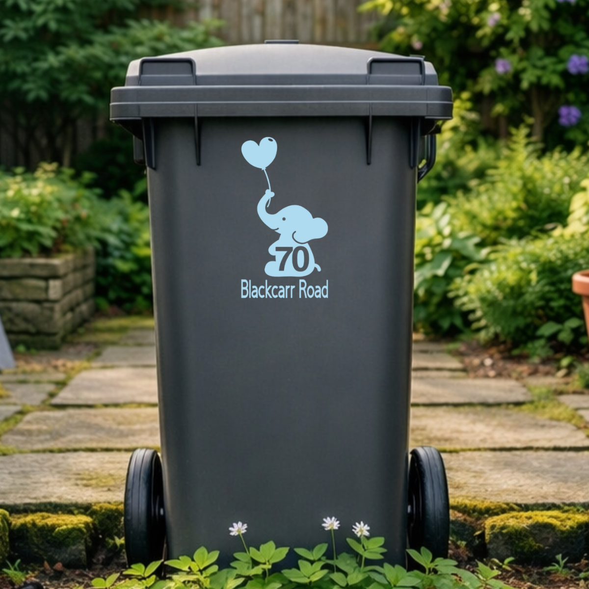 Elephant Balloon Wheelie Bin Address Stickers