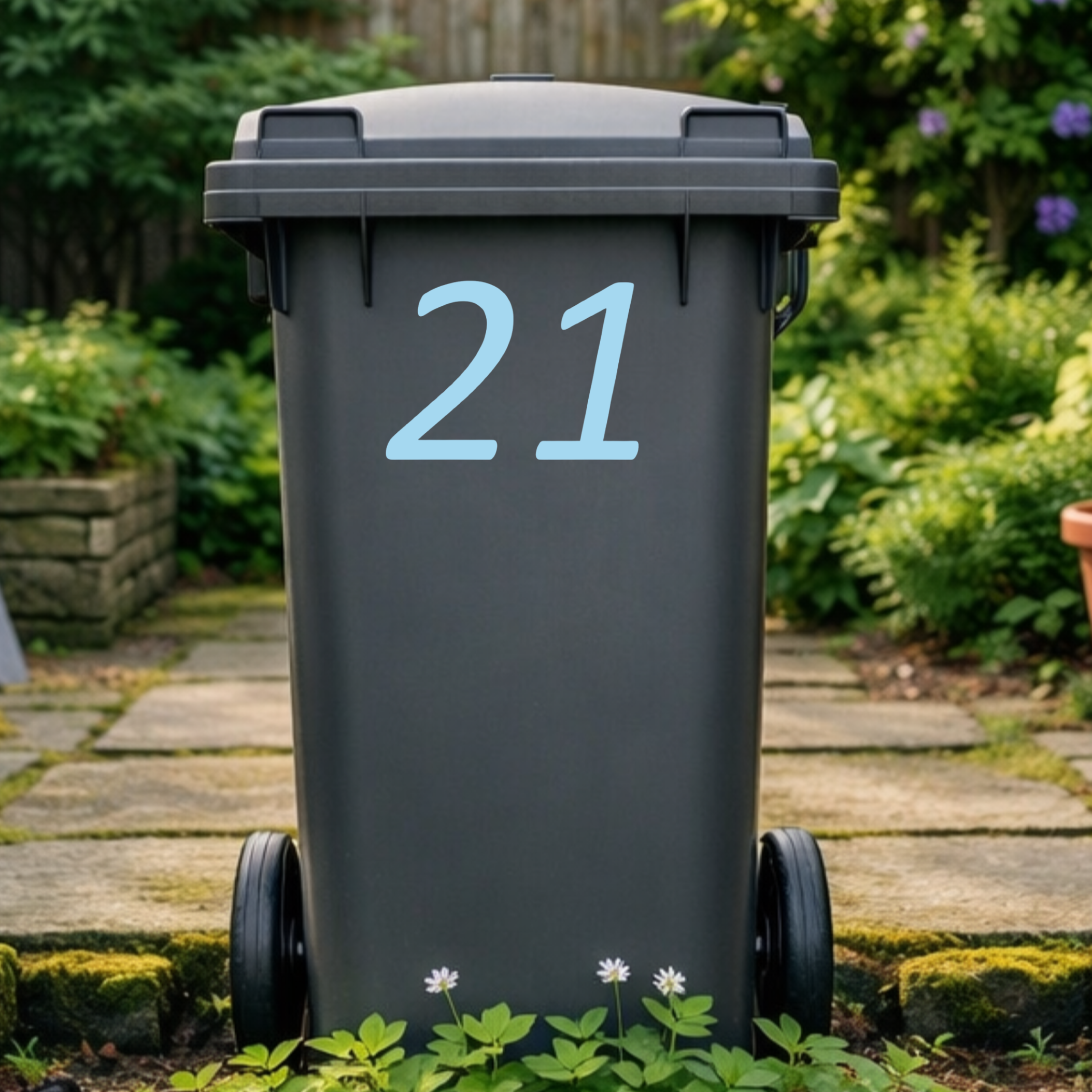 Refined Wheelie Bin Number Stickers