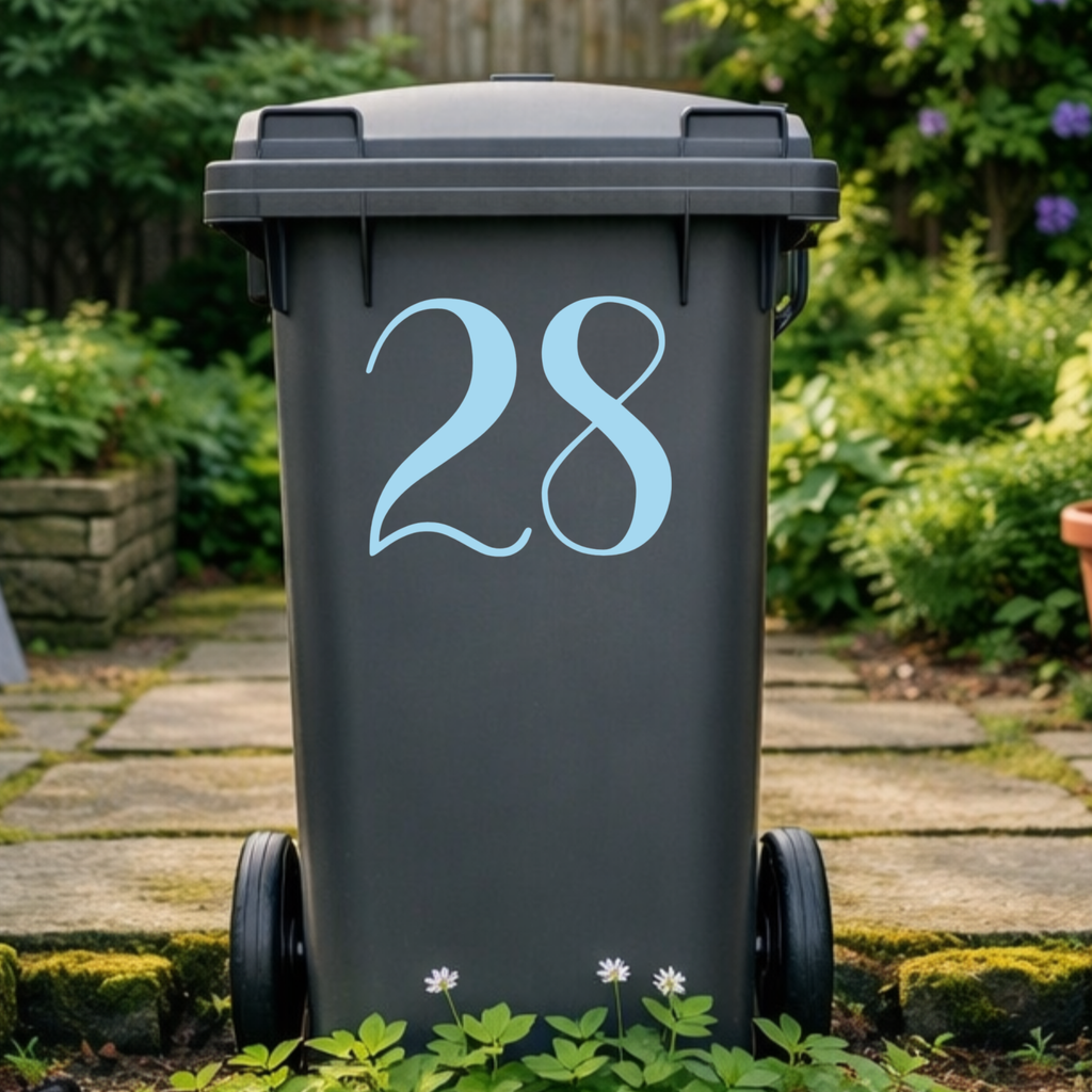 Brush Wheelie Bin Number Stickers