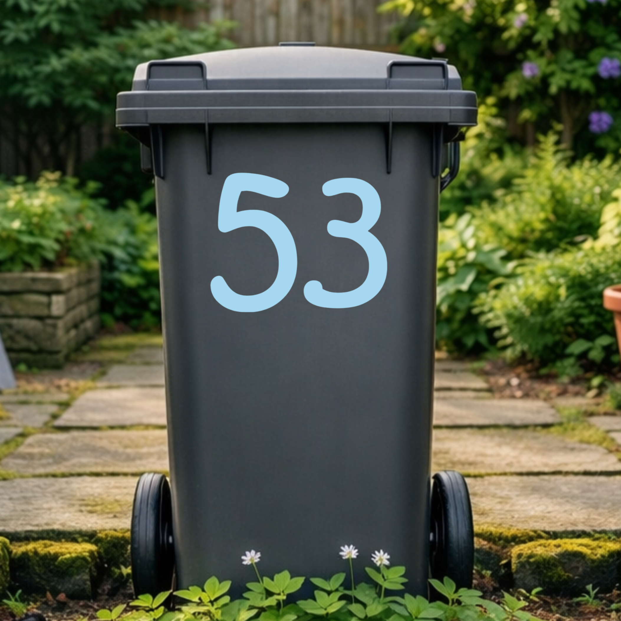 Curvy Wheelie Bin Number Stickers