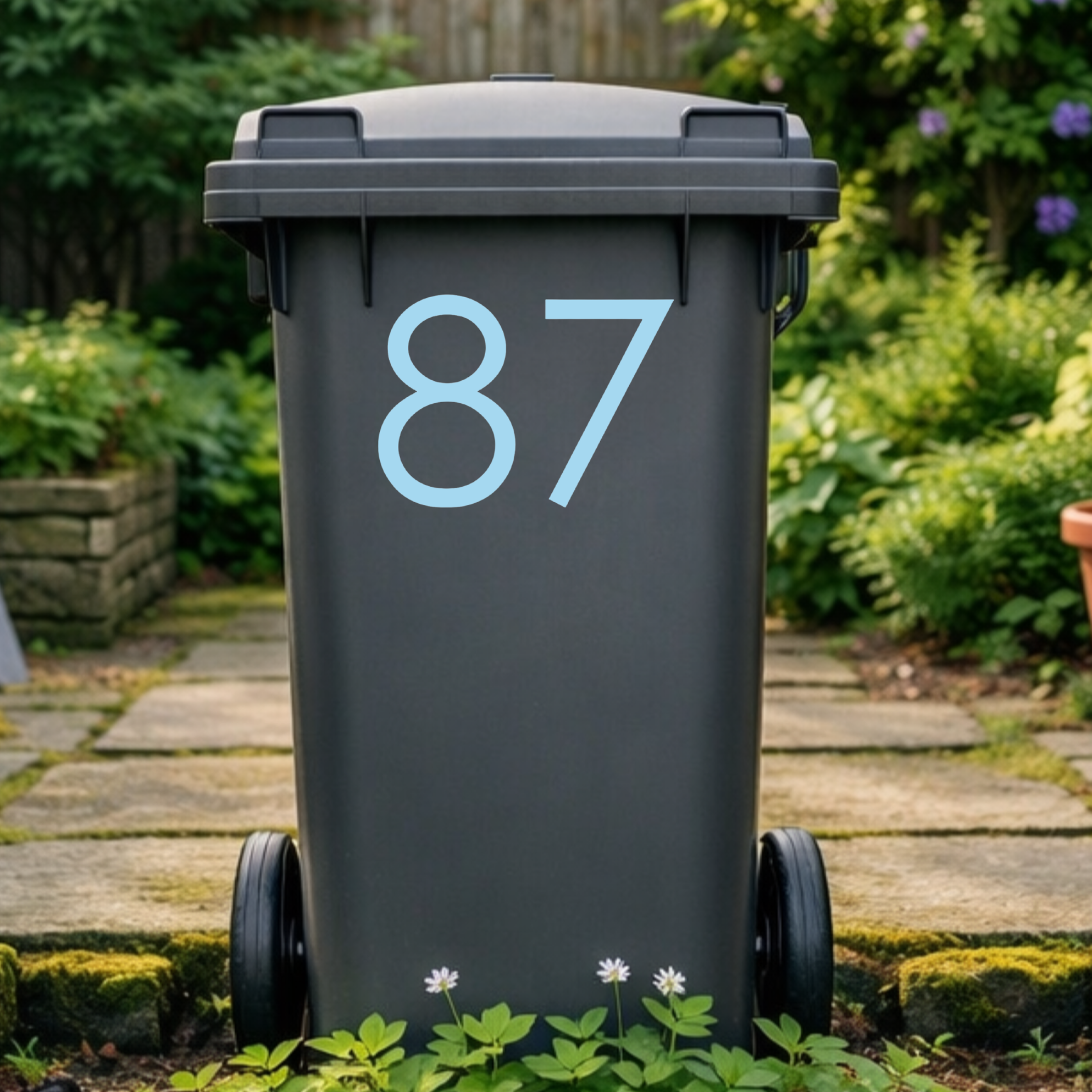 Gothic Wheelie Bin Number Stickers