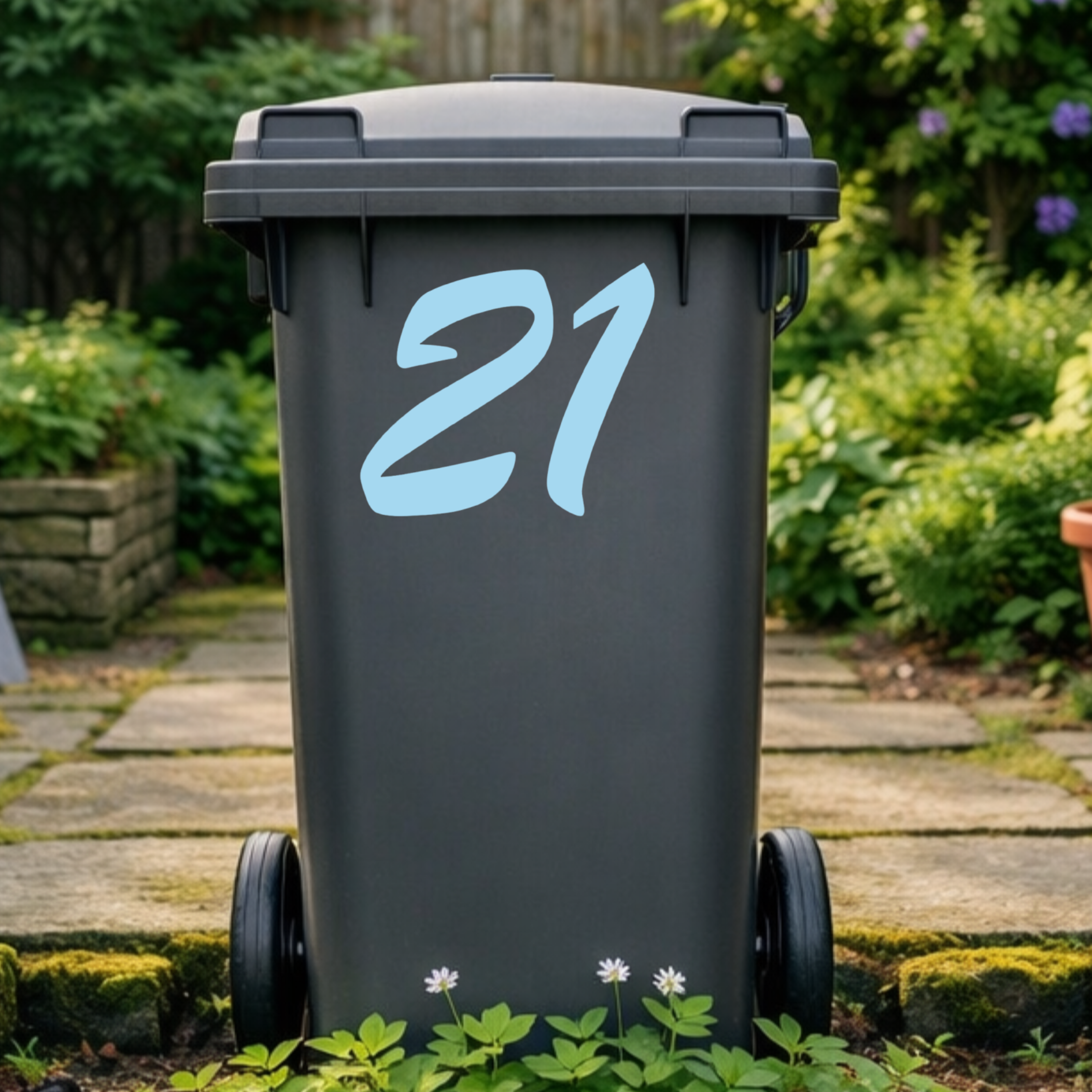 Script Wheelie Bin Number Stickers