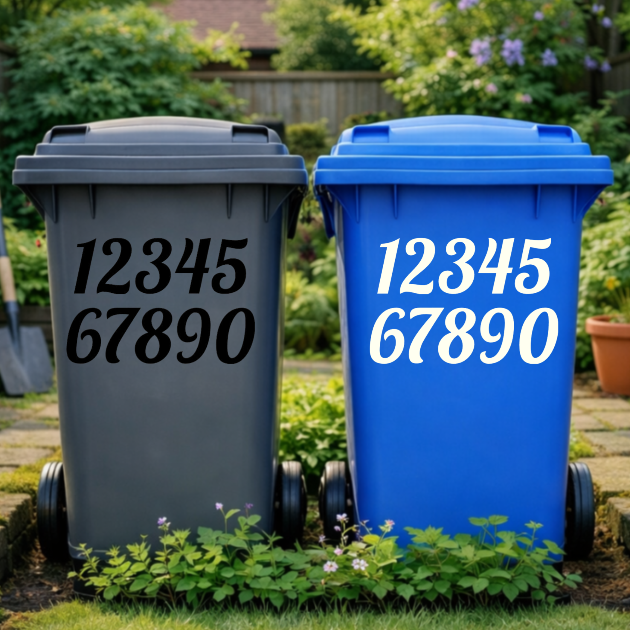 Retro Wheelie Bin Number Stickers