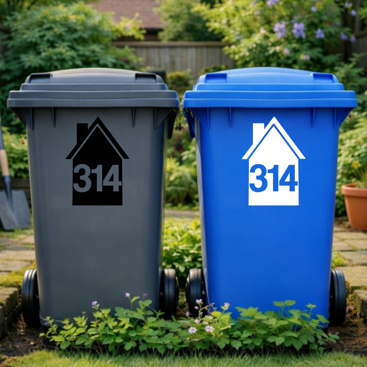 House Shaped Wheelie Bin Number Stickers