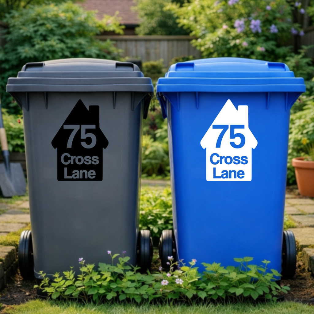 Classic House Shaped Wheelie Bin Address Stickers
