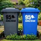 Birdie Border Line Wheelie Bin Address Stickers
