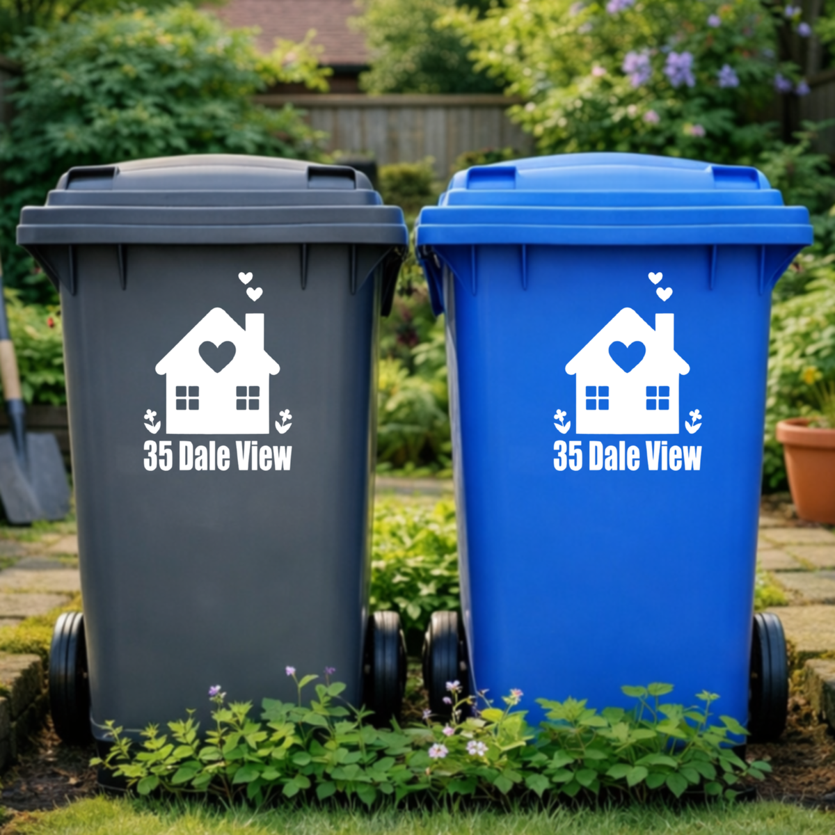 Cute House Shaped Wheelie Bin Address Stickers