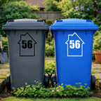 House Outline Shaped Wheelie Bin Number Stickers