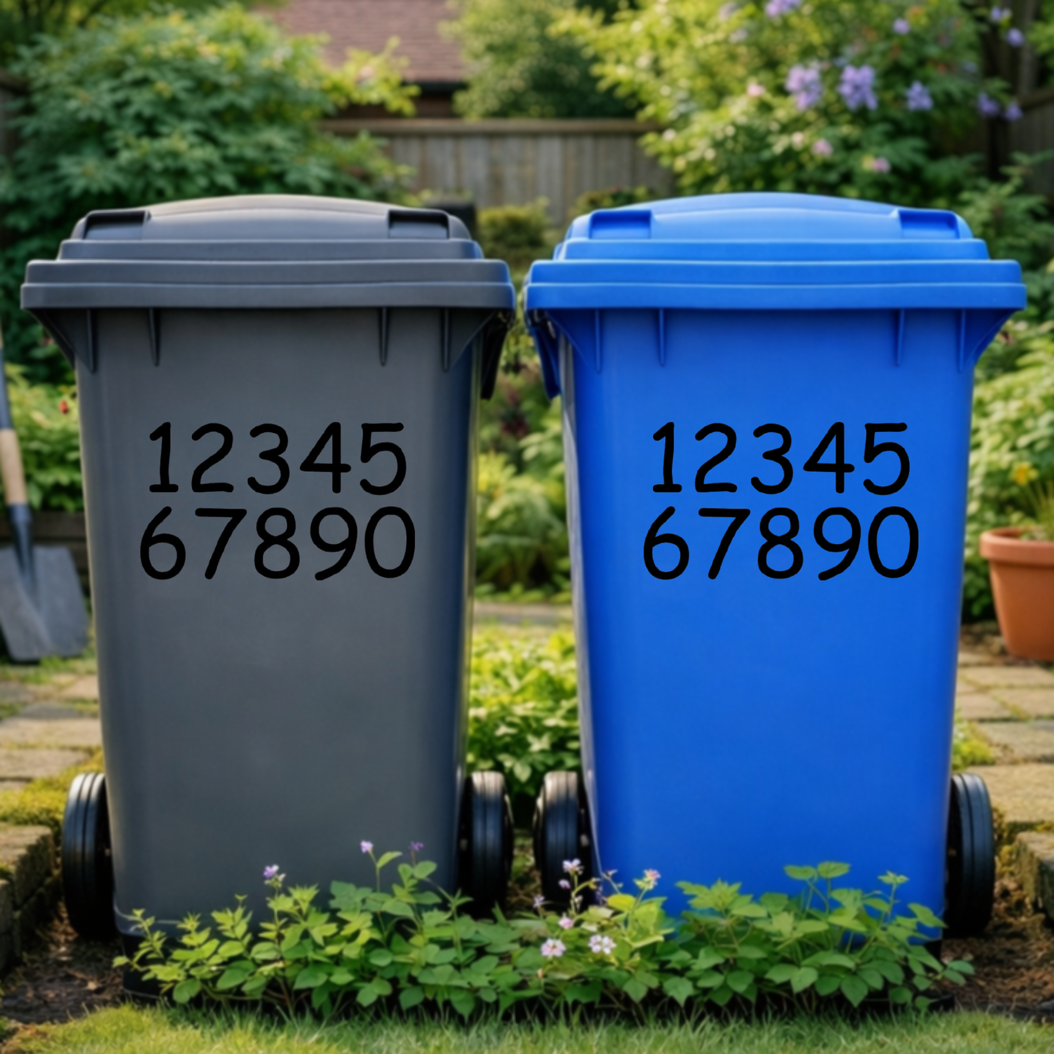 Playful Wheelie Bin Number Stickers