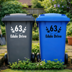 Elegant Wreath Leaves Wheelie Bin Number Stickers