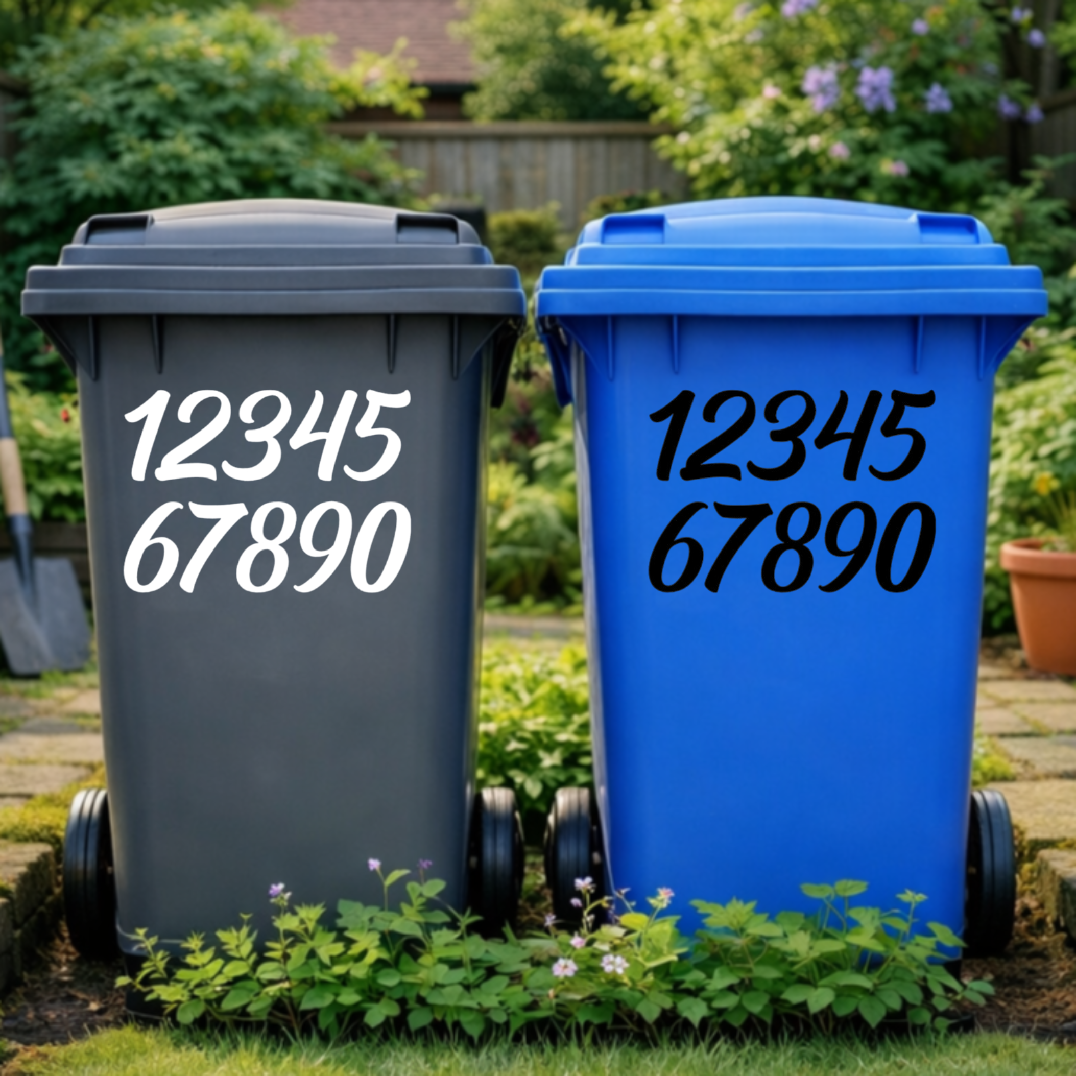 Handwritten Wheelie Bin Number Stickers