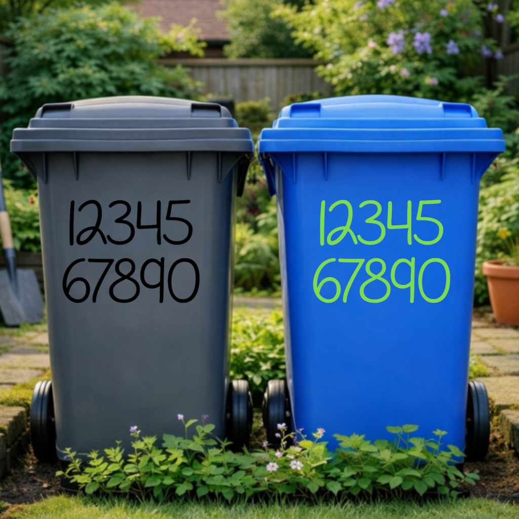 Stylish Wheelie Bin Number Stickers