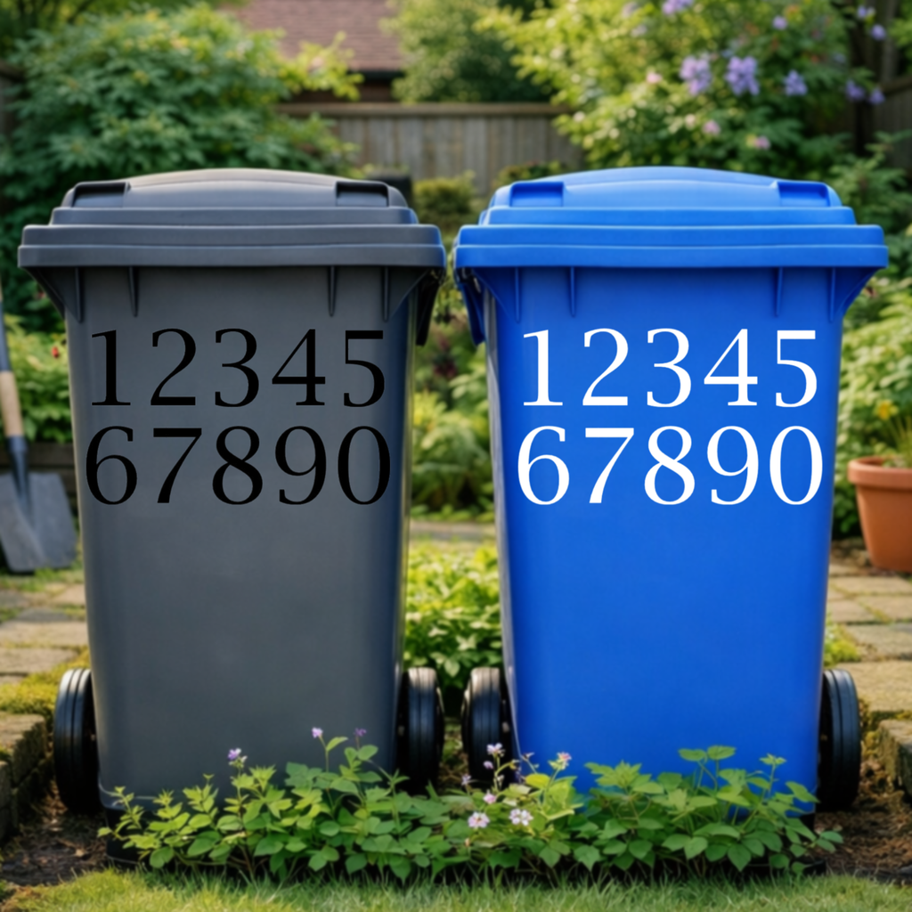 Vintage Wheelie Bin Number Stickers