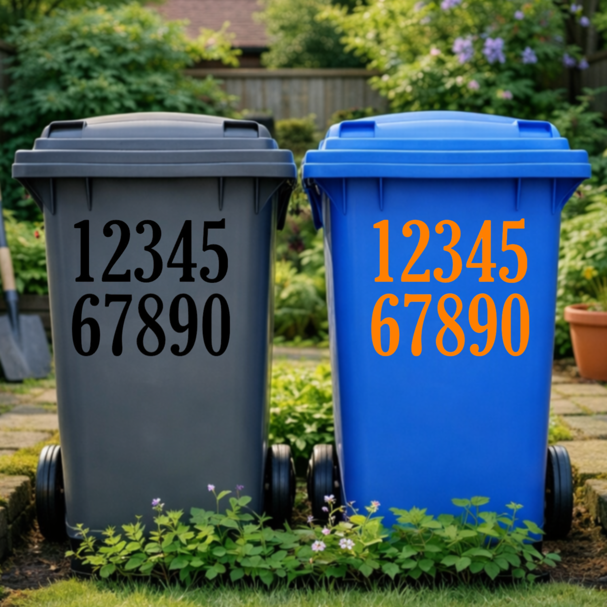 Polished Wheelie Bin Number Stickers